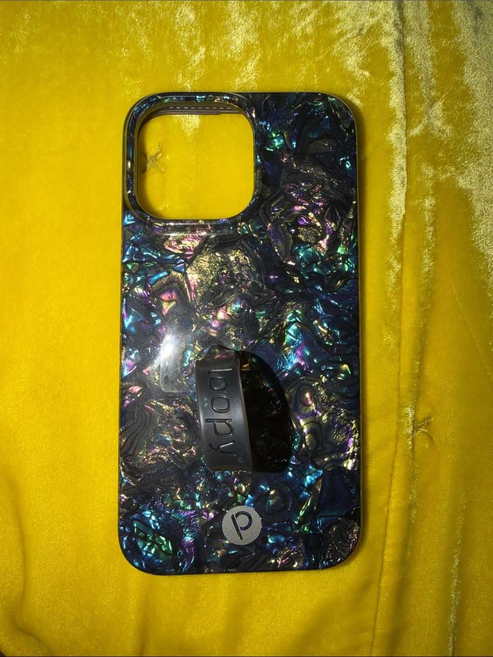 Loopy iPhone 14 pro max abalone case. (Right handed)